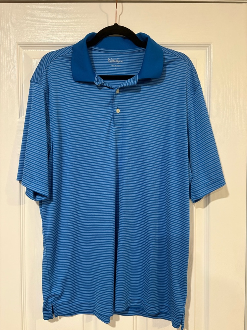 Walter Hagen Turquoise & Navy Thin-Strip Polo